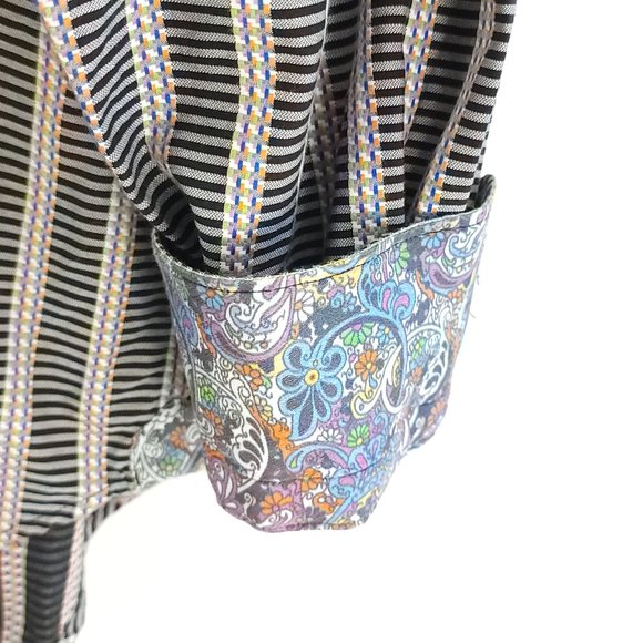 Robert Graham Shirt Men's Large Classic Fit Multicolor Stripes Button Front - Picture 9 of 12